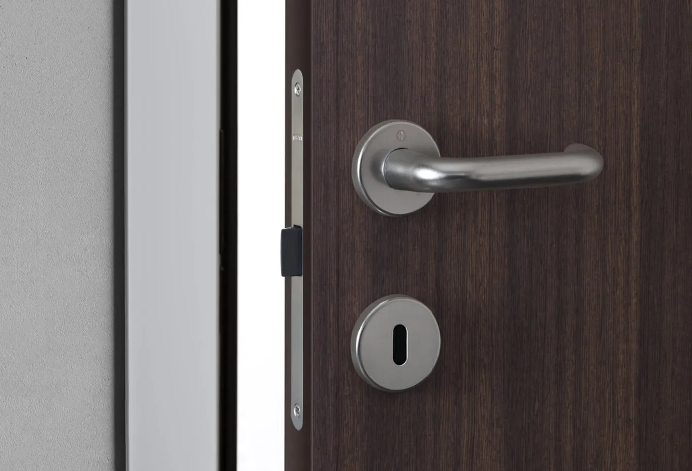 Connecticut Linea — Porta tecnica a battente in alluminio con anta laminato HPL, Skema Libero Latina e Roma