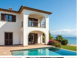 Persiane e scuroni in alluminio Gruppo Mia — villa mediterranea con piscina