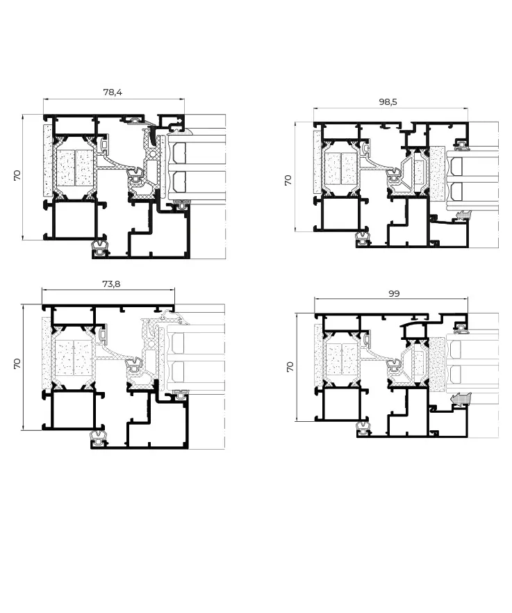 COR 70 Evolution — Finestra e portafinestra a battente in alluminio, Skema Libero Latina e Roma