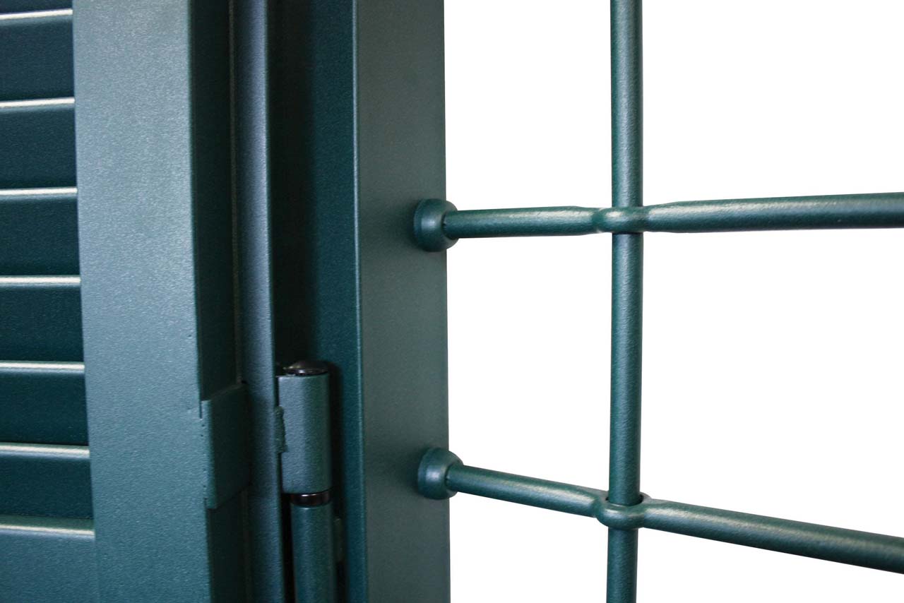 Duo Blind — Persiana blindata a lamella fissa con grata combinata, Skema Libero Latina e Roma