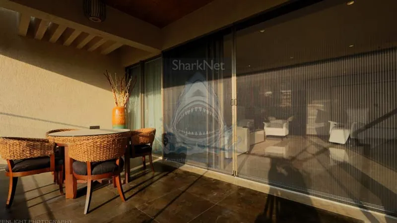 SharkNet Apertura Centrale — zanzariera plissettata orizzontale per grandi luci e porte, Skema Libero Latina e Roma